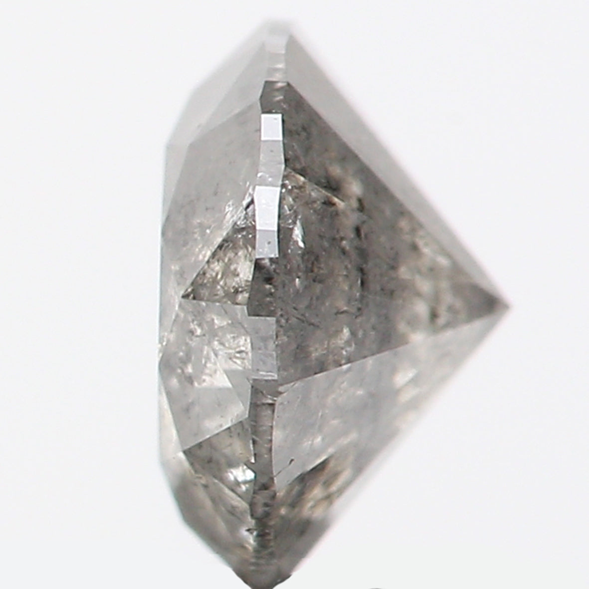 0.70 Ct Natural Loose Diamond, Round Brilliant Cut, Salt And Pepper Diamond, Black Gray Diamond, Rustic Diamond, Round Cut Diamond L446