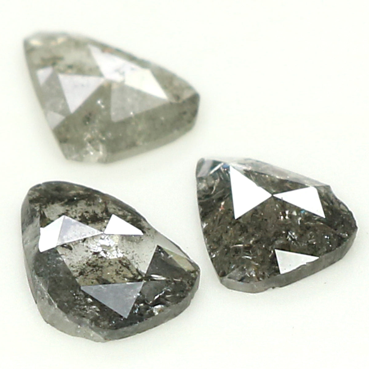 1.06 Ct Natural Loose Slice Shape Diamond Salt And Pepper Slice Cut Diamond 6.60 MM Natural Black Grey Diamond Irregular Cut Diamond KQ2423