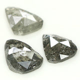 Natural Loose Slice Salt And Pepper Diamond Black Grey Color 1.06 CT 6.60 MM Slice Shape Rose Cut Diamond KR2423