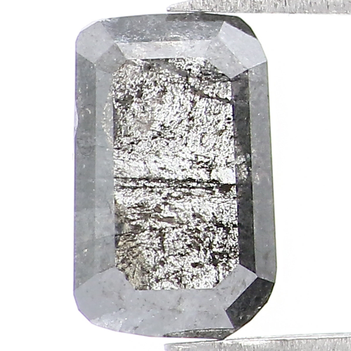 0.66 CT Natural Loose Emerald Shape Diamond Salt And Pepper Emerald Cut Diamond 6.95 MM Natural Black Grey Emerald Rose Cut Diamond KQ2430