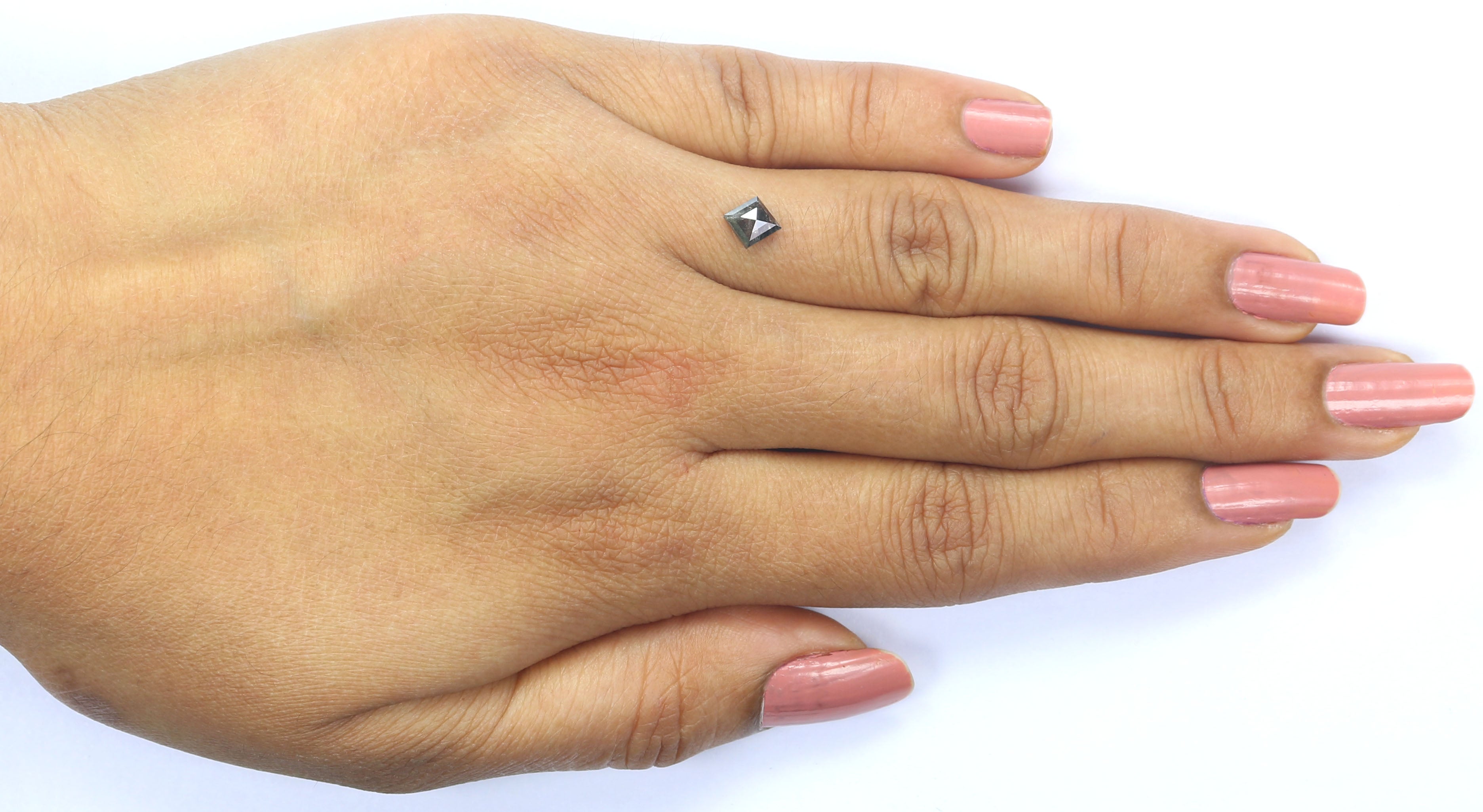 0.50 CT Natural Loose Kite Shape Diamond Salt And Pepper Kite Shape Diamond 6.15 MM Natural Black Grey Color Kite Rose Cut Diamond QK2572