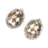 Natural Loose briolette Brown Color Diamond 1.28 CT 5.25 MM Drop Shape Rose Cut Diamond L148