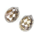Natural Loose briolette Brown Color Diamond 1.28 CT 5.25 MM Drop Shape Rose Cut Diamond L148