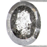 Natural Loose Oval Salt And Pepper Diamond Black Grey Color 0.79 CT 6.35 MM Oval Shape Rose Cut Diamond KDL1476