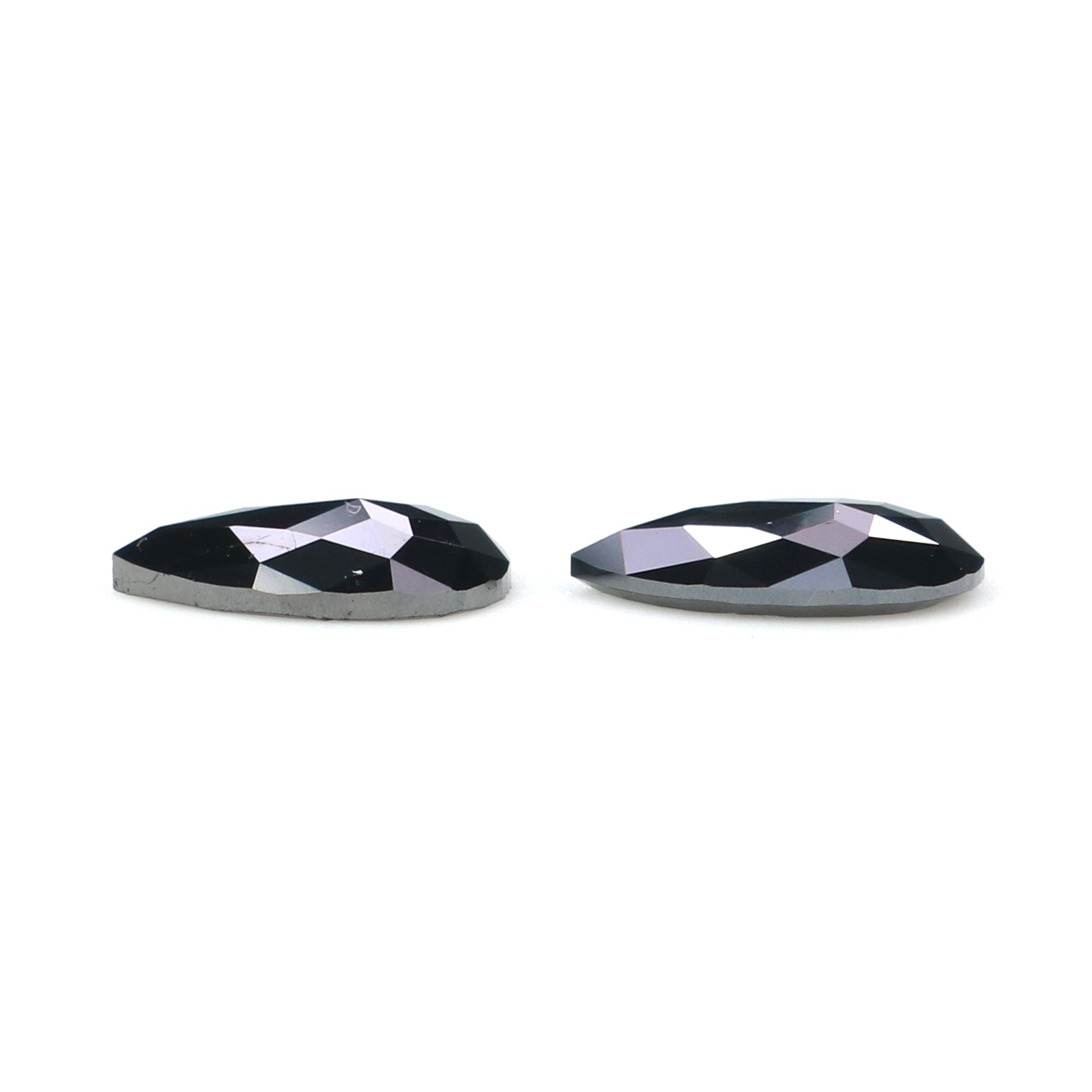 1.02 CT Natural Loose Pear Cut Pair Diamond Black Color Pear Shape Diamond 7.45 MM Natural Loose Black Diamond Pear Rose Cut Diamond LQ2723