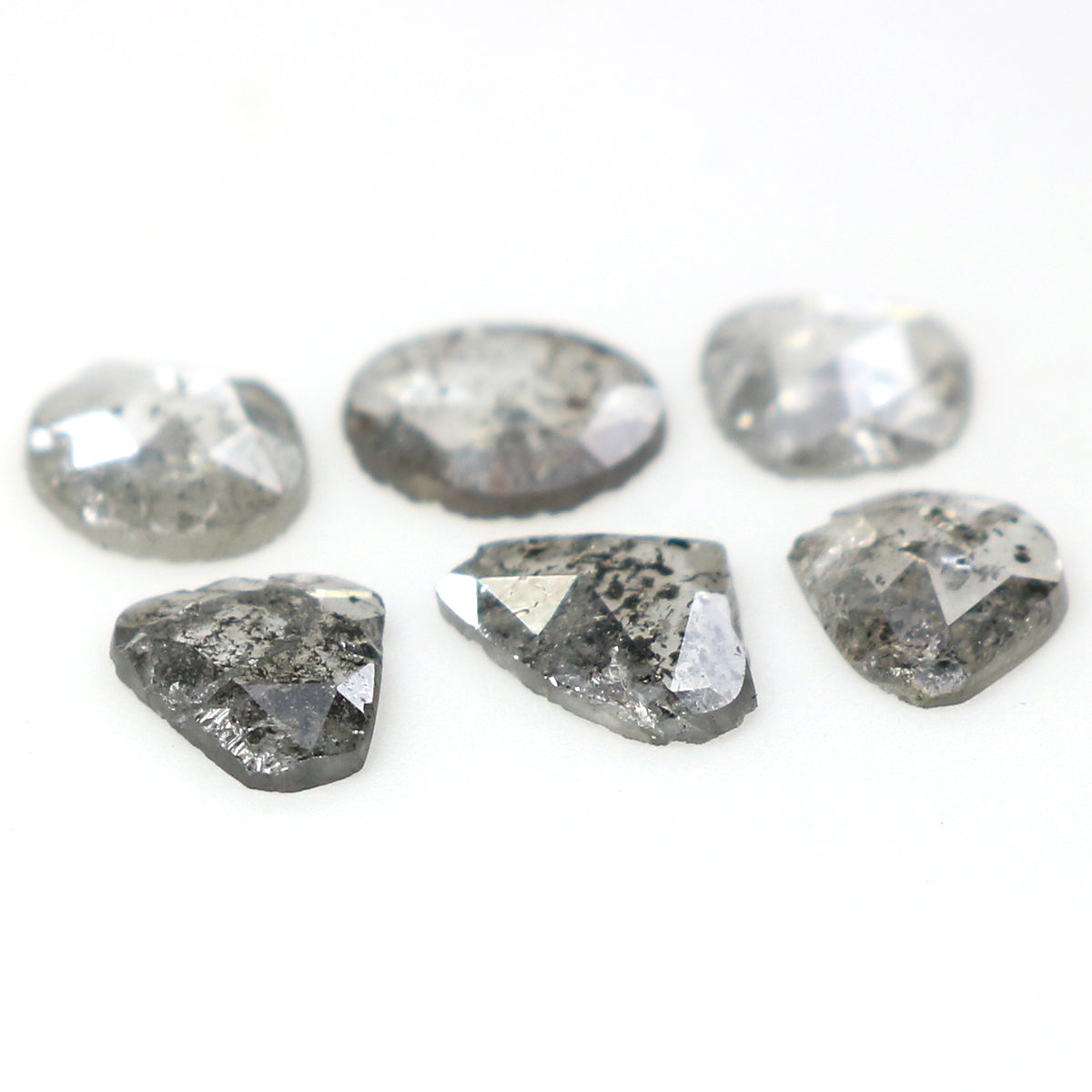 1.01 Ct Natural Loose Slice Shape Diamond Salt And Pepper Slice Cut Diamond 4.30 MM Natural Black Grey Diamond Irregular Cut Diamond LQ1511