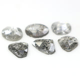Natural Loose Slice Salt And Pepper Diamond Black Grey Color 1.01 CT 4.30 MM Slice Shape Rose Cut Diamond L1511