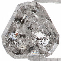 Natural Loose Triangle Salt And Pepper Diamond Black Grey Color 0.66 CT 5.25 MM Triangle Shape Rose Cut Diamond L1334