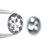 Natural Loose Oval Salt And Pepper Diamond Black Grey Color 0.54 CT 4.79 MM Oval Shape Rose Cut Diamond L2448