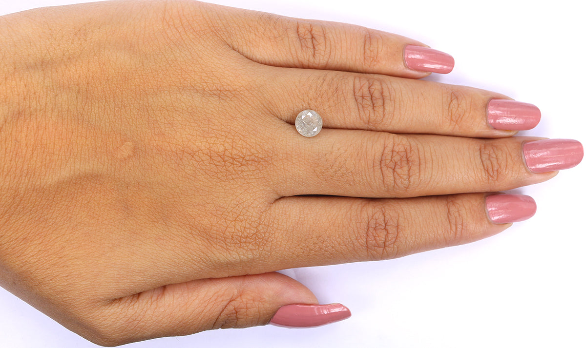 1.38 Ct Natural Loose Round Shape Diamond Grey Color Round Cut Diamond 6.50 MM Natural Loose Grey Color Round Brilliant Cut Diamond LQ8212