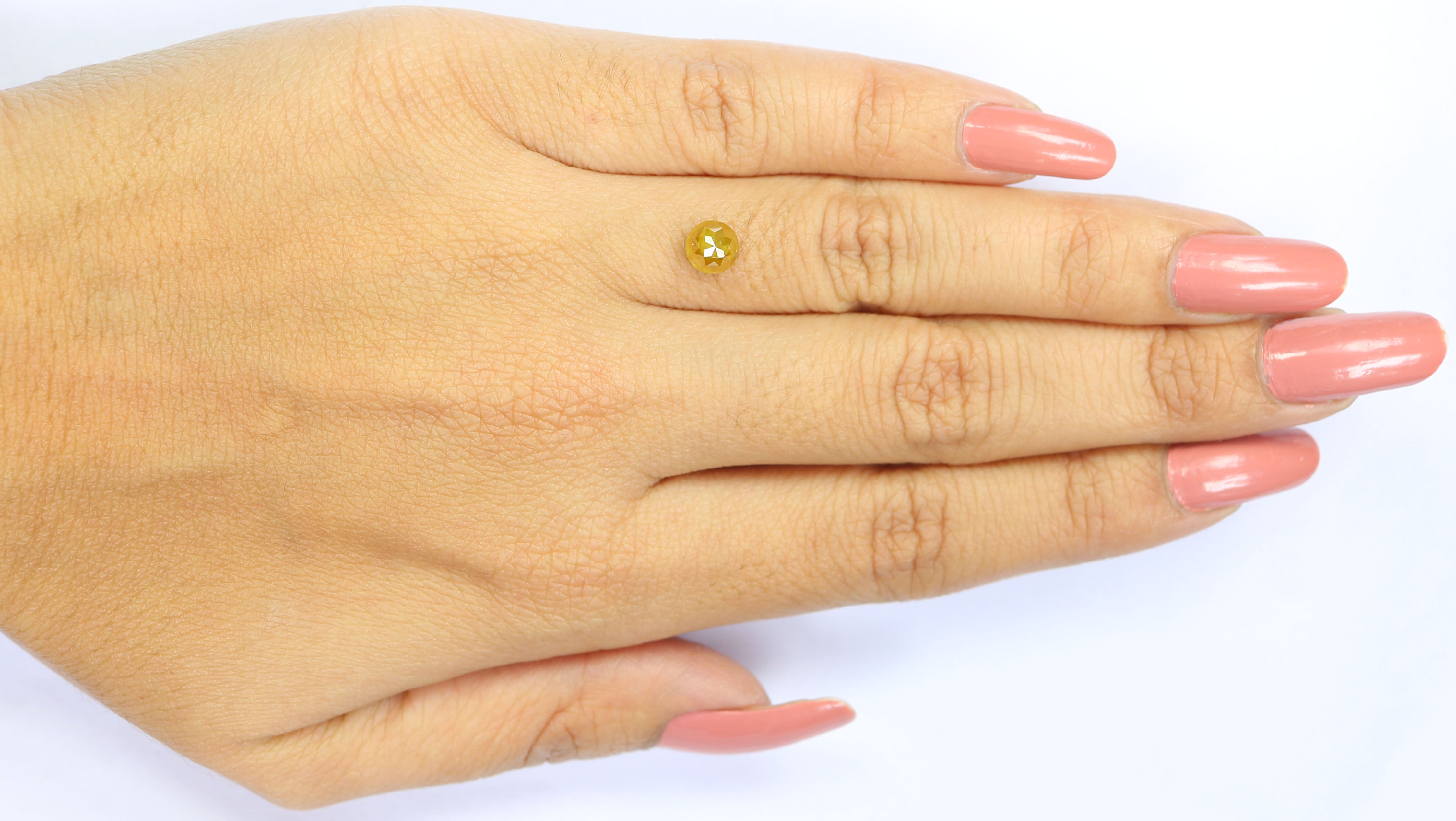 Natural Loose Rose Cut Yellow Color Diamond 0.82 CT 5.30 MM Round Rose Cut Shape Diamond L9227