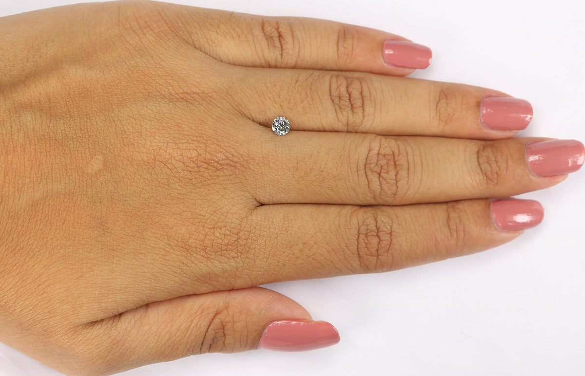 0.36 CT Natural Loose Round Shape Diamond Salt And Pepper Round Diamond 4.30 MM Natural Black Grey Color Round Brilliant Cut Diamond LQ1964