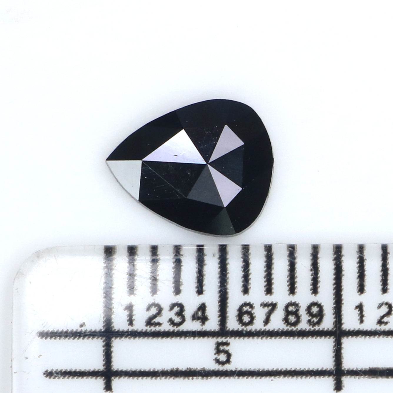 Natural Loose Pear Diamond Black Color 0.69 CT 7.41 MM Pear Shape Rose Cut Diamond L2632