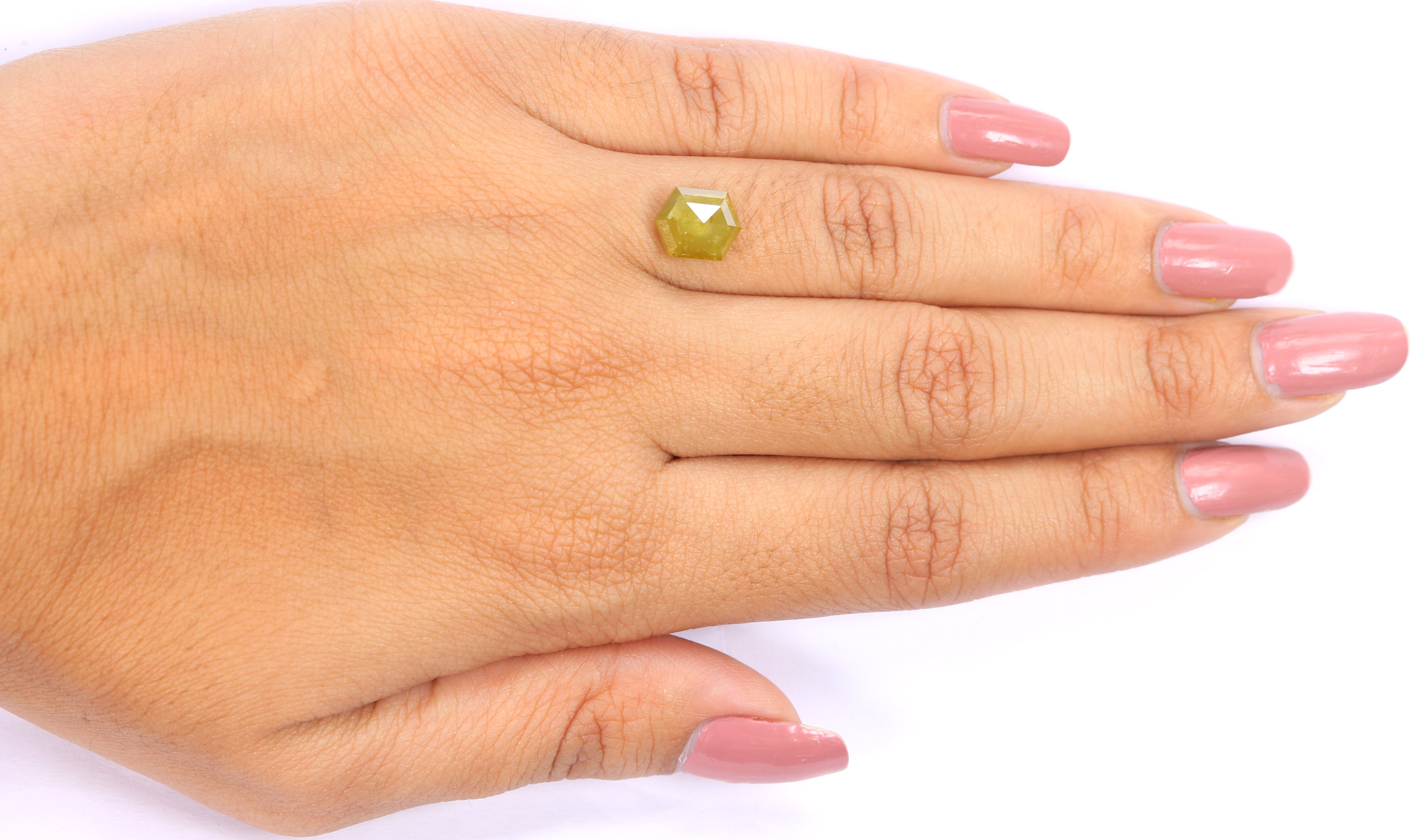2.77 CT Natural Loose Hexagon Shape Diamond Yellow Color Hexagon Cut Diamond 8.95 MM Natural Loose Hexagon Shape Rose Cut Diamond LQ2090