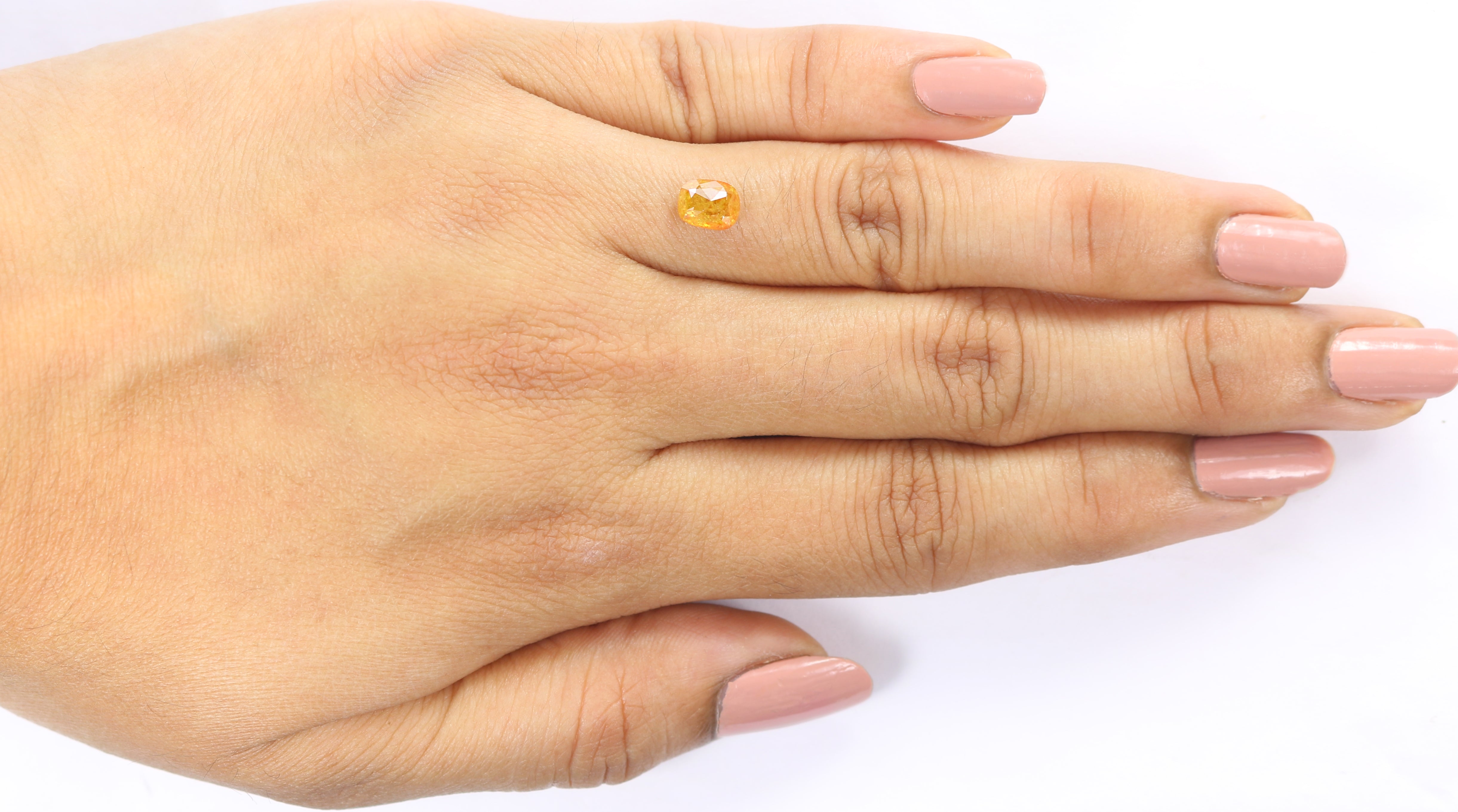 0.93 CT Natural Loose Cushion Shape Diamond Yellow Color Cushion Cut Diamond 6.00 MM Natural Yellow Color Cushion Rose Cut Diamond LQ2154