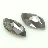 Natural Loose Marquise Salt And Pepper Diamond Black Grey Color 0.77 CT 7.40 MM Marquise Shape Rose Cut Diamond KDL1076