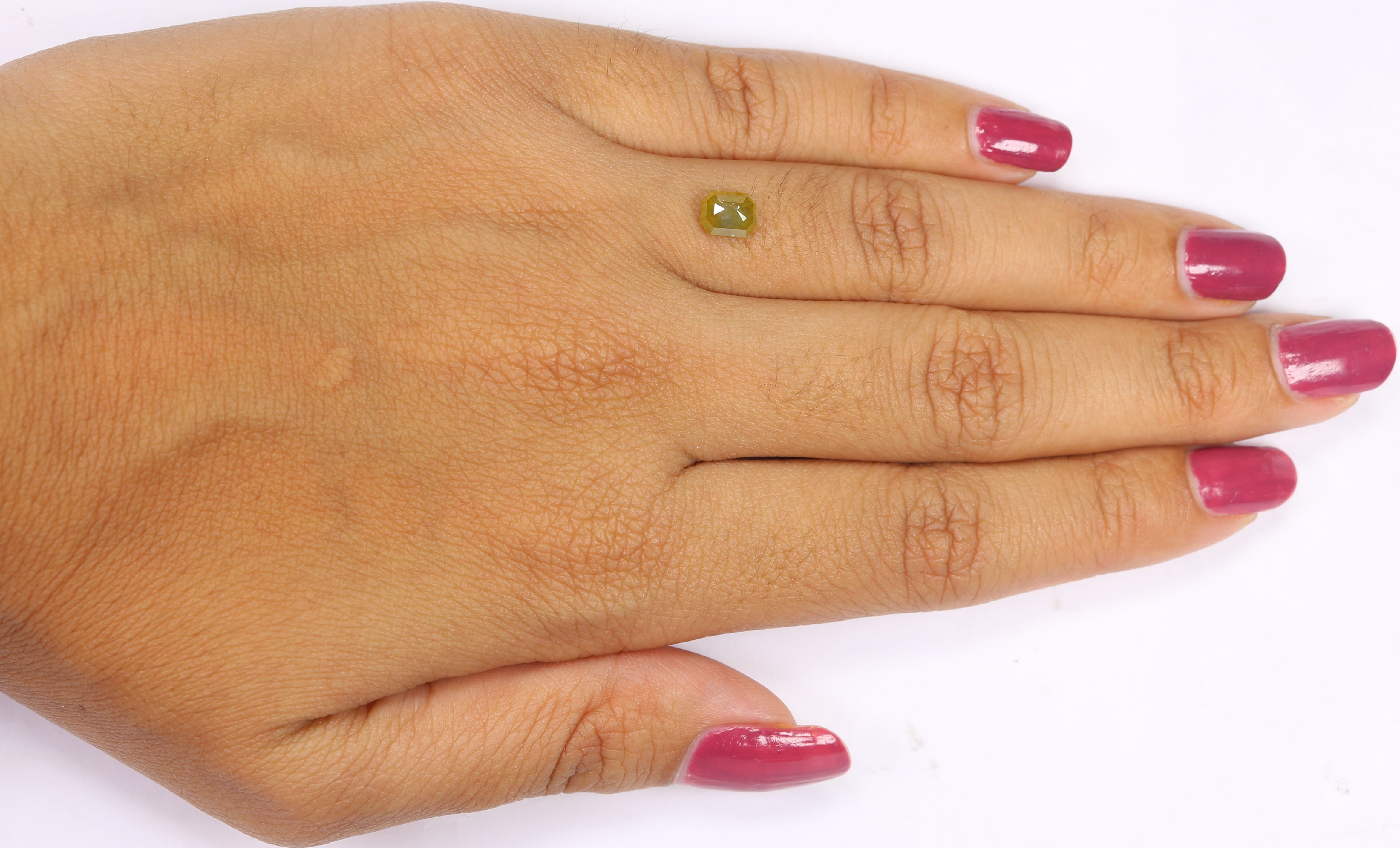0.76 CT Natural Loose Emerald Shape Diamond Yellow Color Emerald Cut Diamond 5.75 MM Natural Yellow Color Emerald Rose Cut Diamond LQ1959