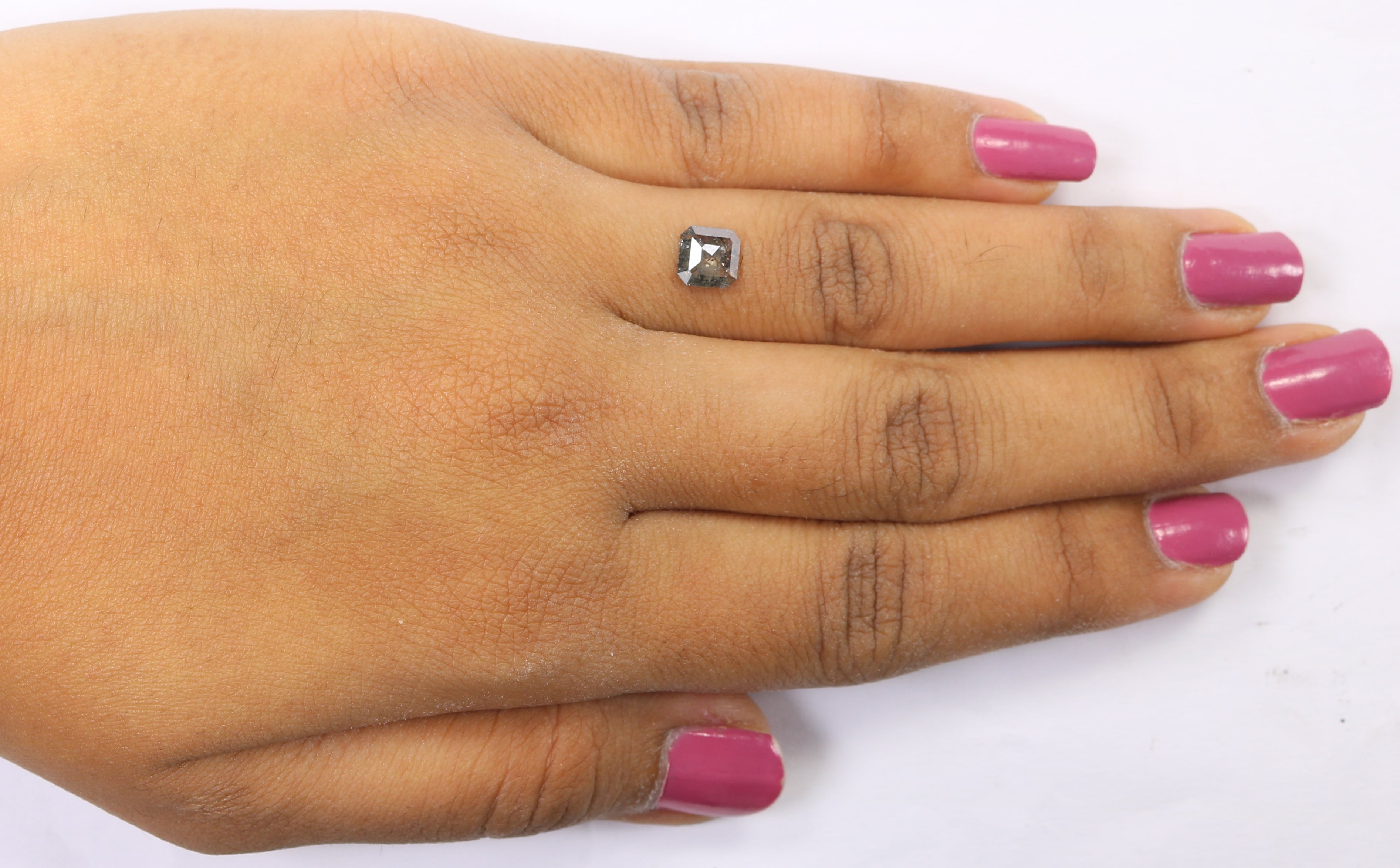 0.60 CT Natural Loose Radiant Shape Diamond Salt And Pepper Radiant Cut Diamond 6.00 MM Natural Black Grey Radiant Rose Cut Diamond LQ7457