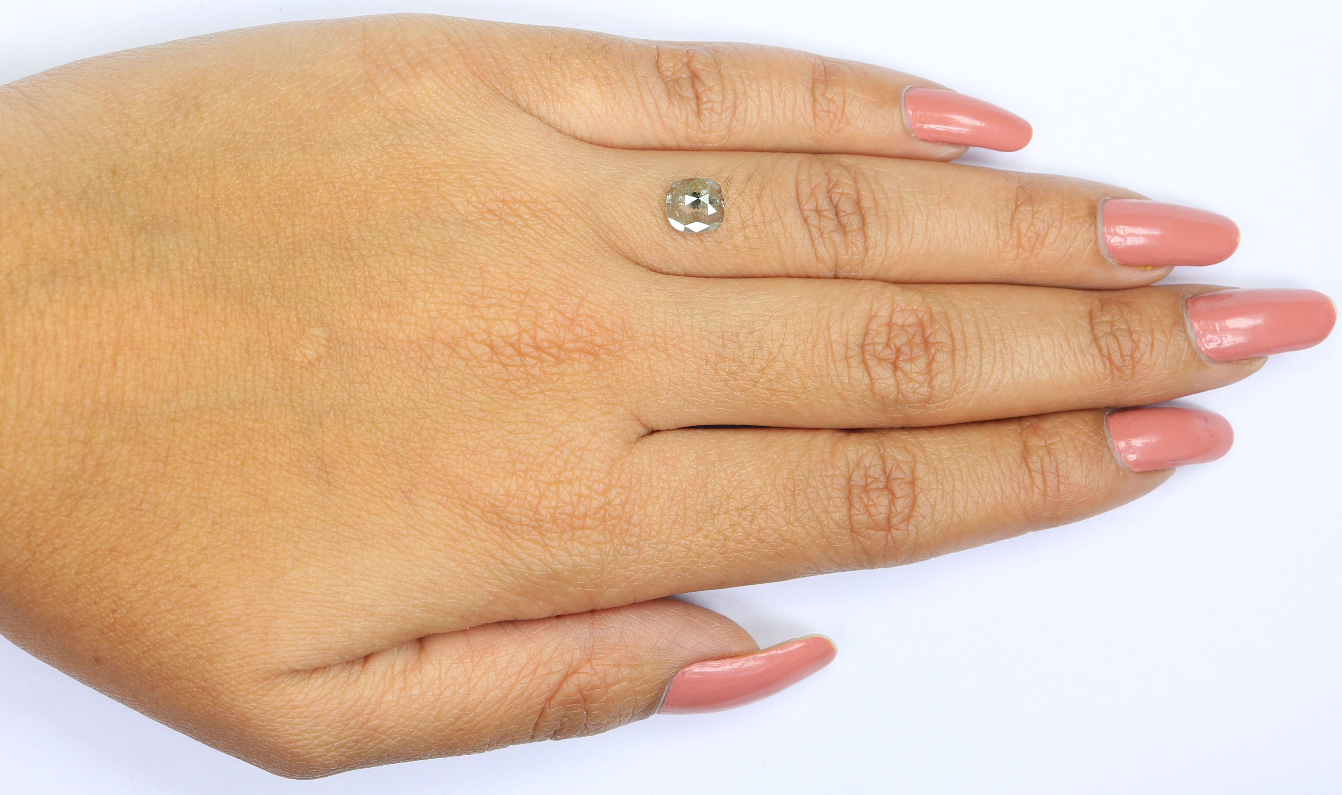 0.71 CT Natural Loose Cushion Shape Diamond Salt And Pepper Cushion Diamond 6.50 MM Natural Black Grey Color Cushion Rose Cut Diamond LQ7008