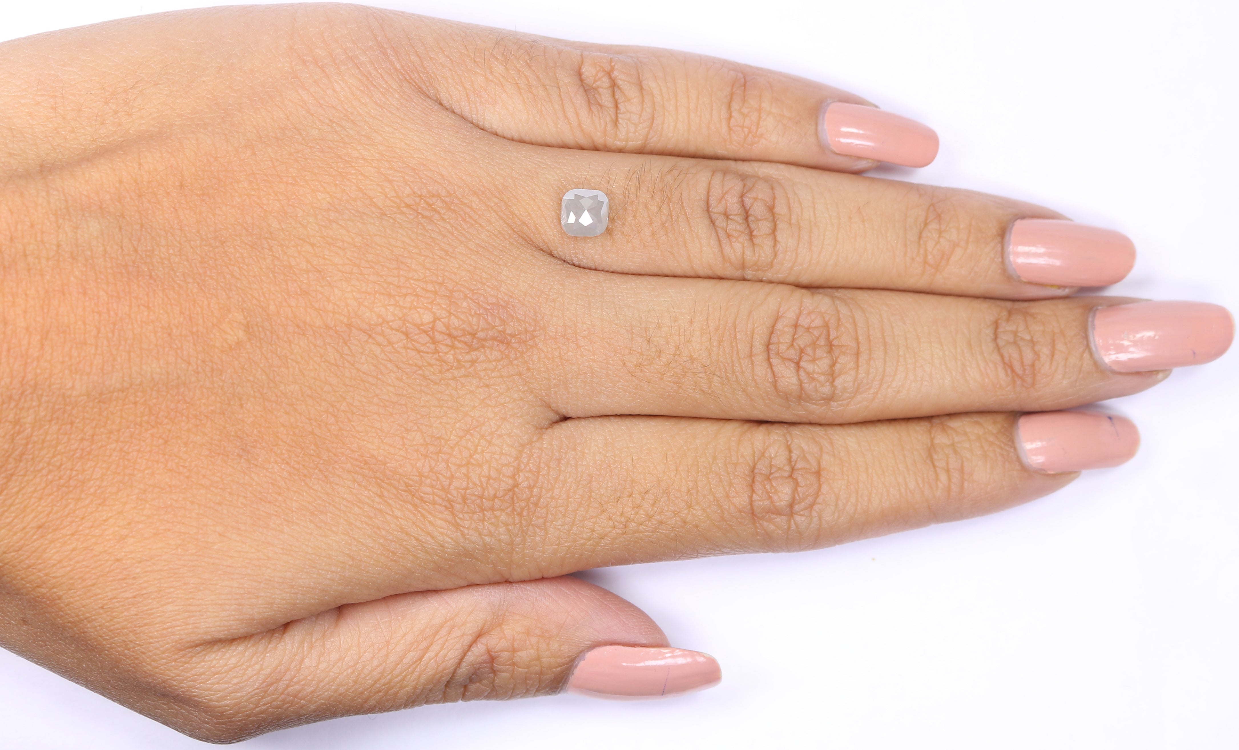 0.97 CT Natural Loose Cushion Shape Diamond Grey Color Cushion Cut Diamond 5.40 MM Natural Loose Grey Color Cushion Rose Cut Diamond LQ7331
