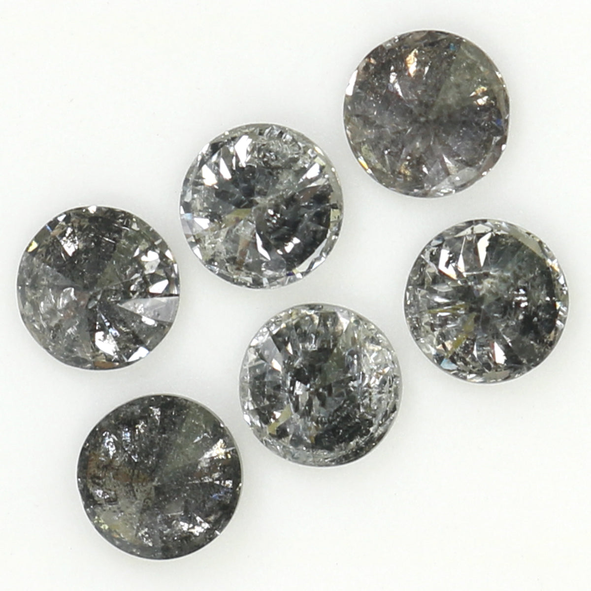 Natural Loose Round Salt And Pepper Diamond Black Grey Color 0.81 CT 3.20 MM Round Brilliant Cut Diamond KDL1386