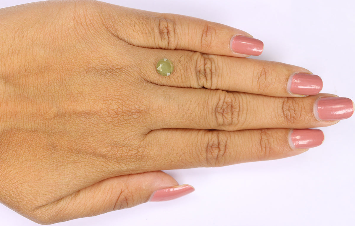 1.01 CT Natural Loose Round Rose Cut Diamond Green Color Round Shape Diamond 6.50 MM Natural Loose Green Color Round Rose Cut Diamond KQ645
