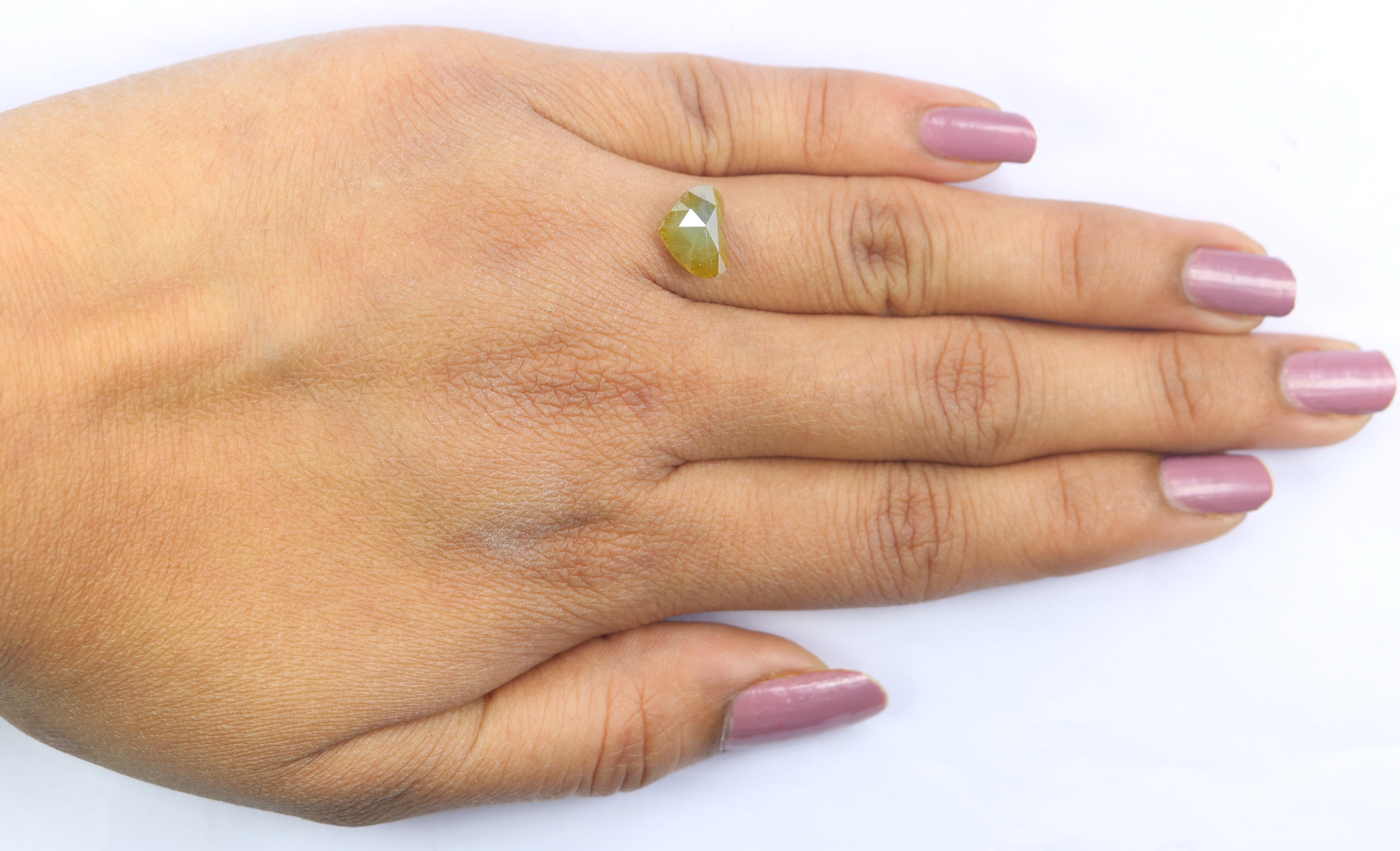 2.34 CT Natural Loose Heart Shape Diamond Yellow Color Heart Cut Diamond 7.35 MM Natural Yellow Color Diamond Heart Rose Cut Diamond LQ2694