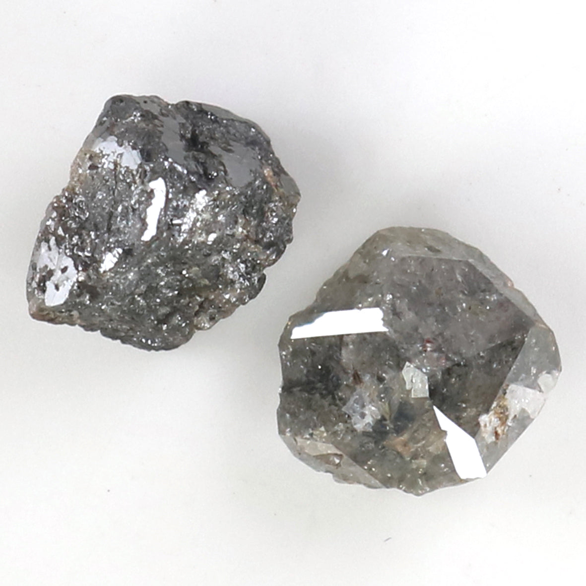 Natural Loose Rough Salt And Pepper Diamond Black Grey Color 2.75 CT 6.23 MM Rough Facet Shape Diamond KR2467