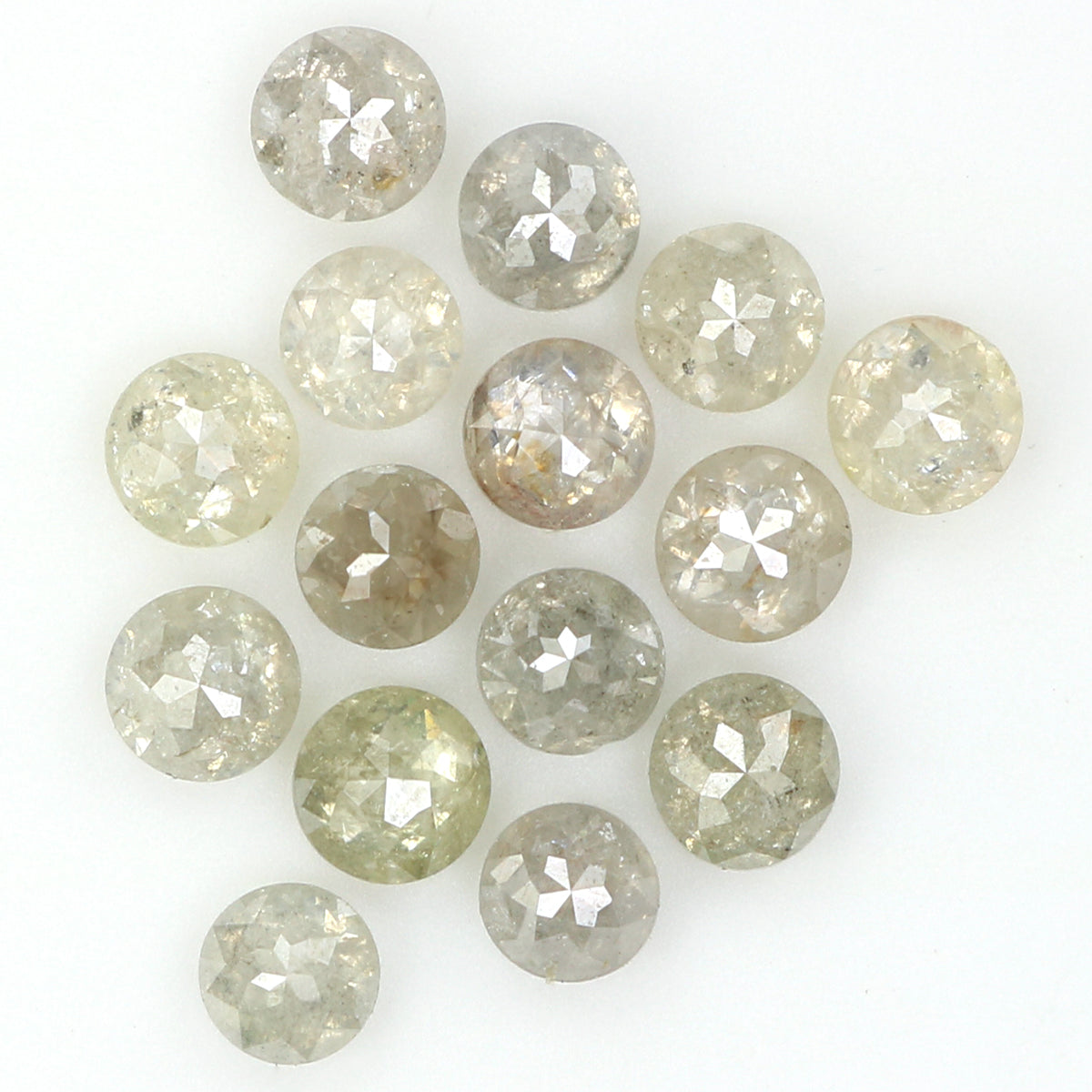Natural Loose Round Rose Cut Grey Color Diamond 1.38 CT 2.50 MM Round Rose Cut Diamond L1646