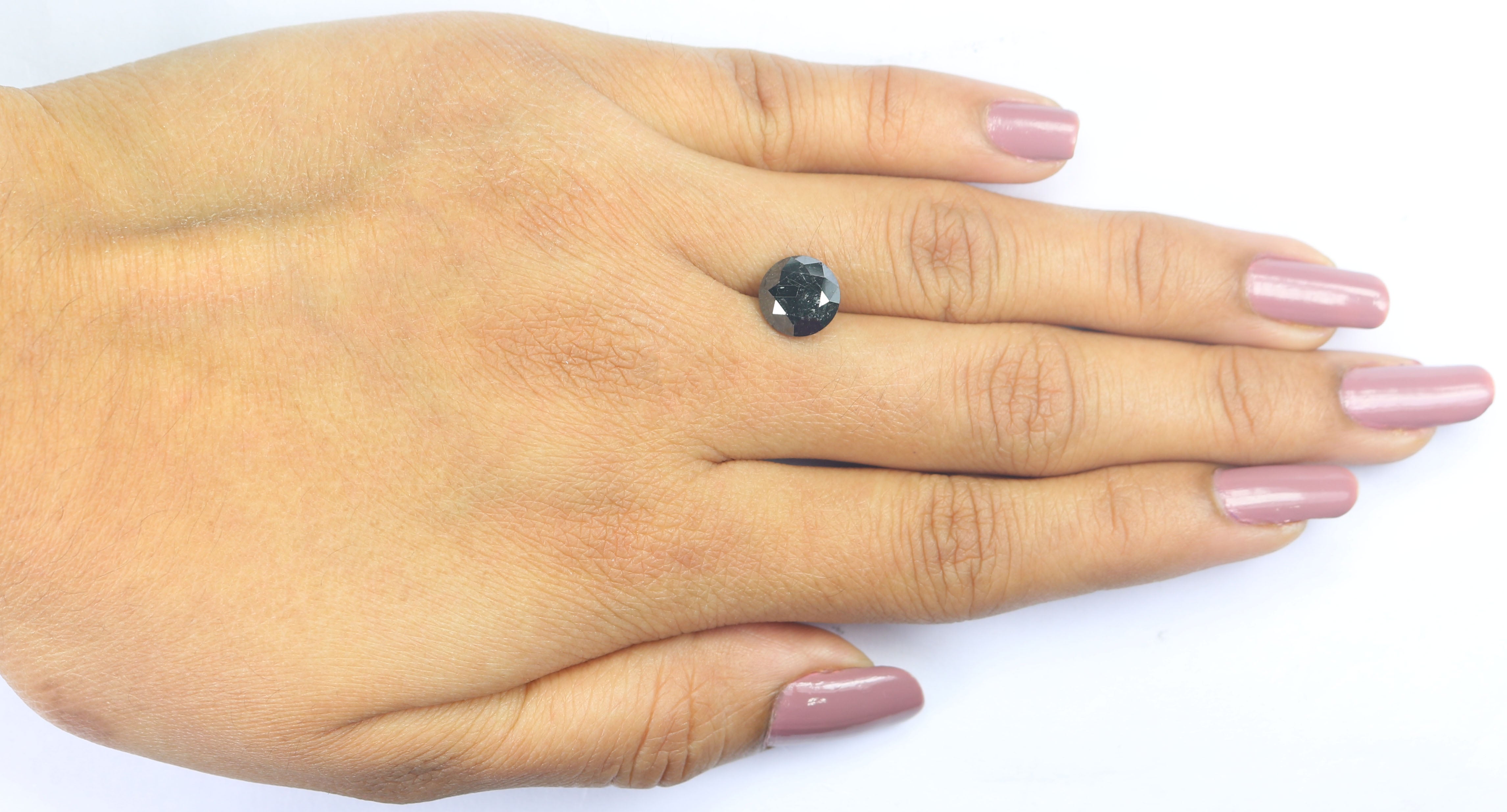 2.91 Ct Natural Loose Round Shape Diamond Black Color Round Cut Diamond 8.20 MM Natural Loose Black Color Round Brilliant Cut Diamond LQ1688
