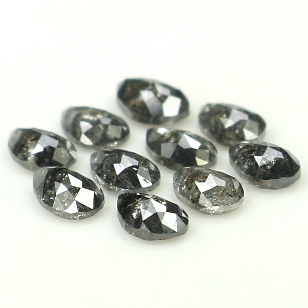 Natural Loose Pear Salt And Pepper Diamond Black Grey Color 1.08 CT 3.45 MM Pear Shape Rose Cut Diamond KDL1282