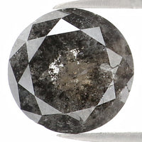 Natural Loose Round Rose Cut Salt And Pepper Diamond Black Grey Color 1.23 CT 6.80 MM Rose Cut Shape Diamond L1167