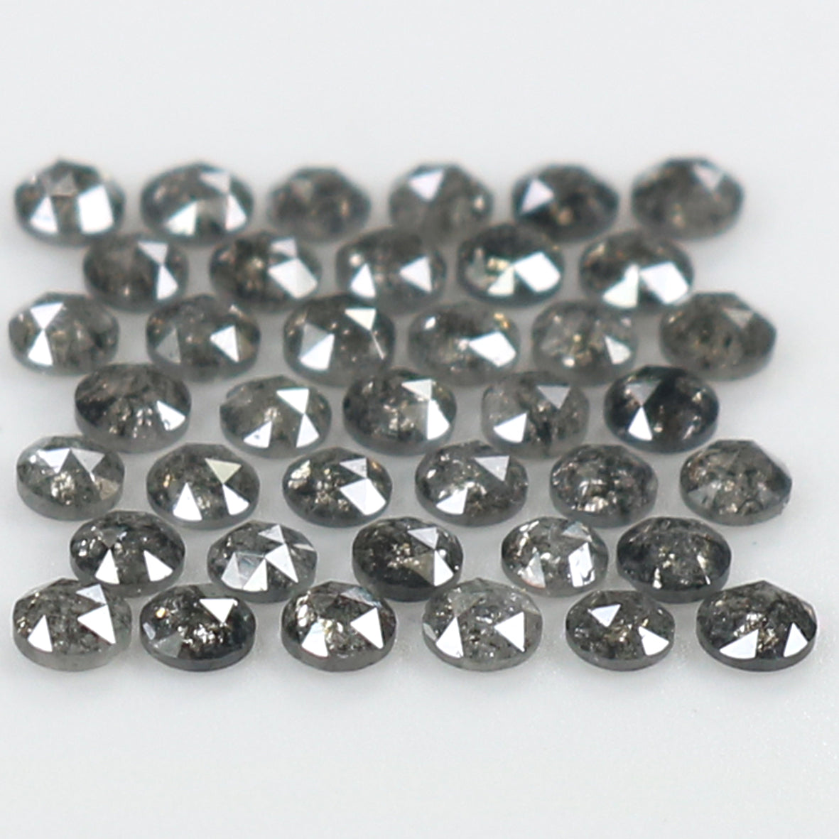 Natural Loose Round Rose Cut Salt And Pepper Diamond Black Grey Color 1.09 CT 1.70 MM Rose Cut Shape Diamond L1818