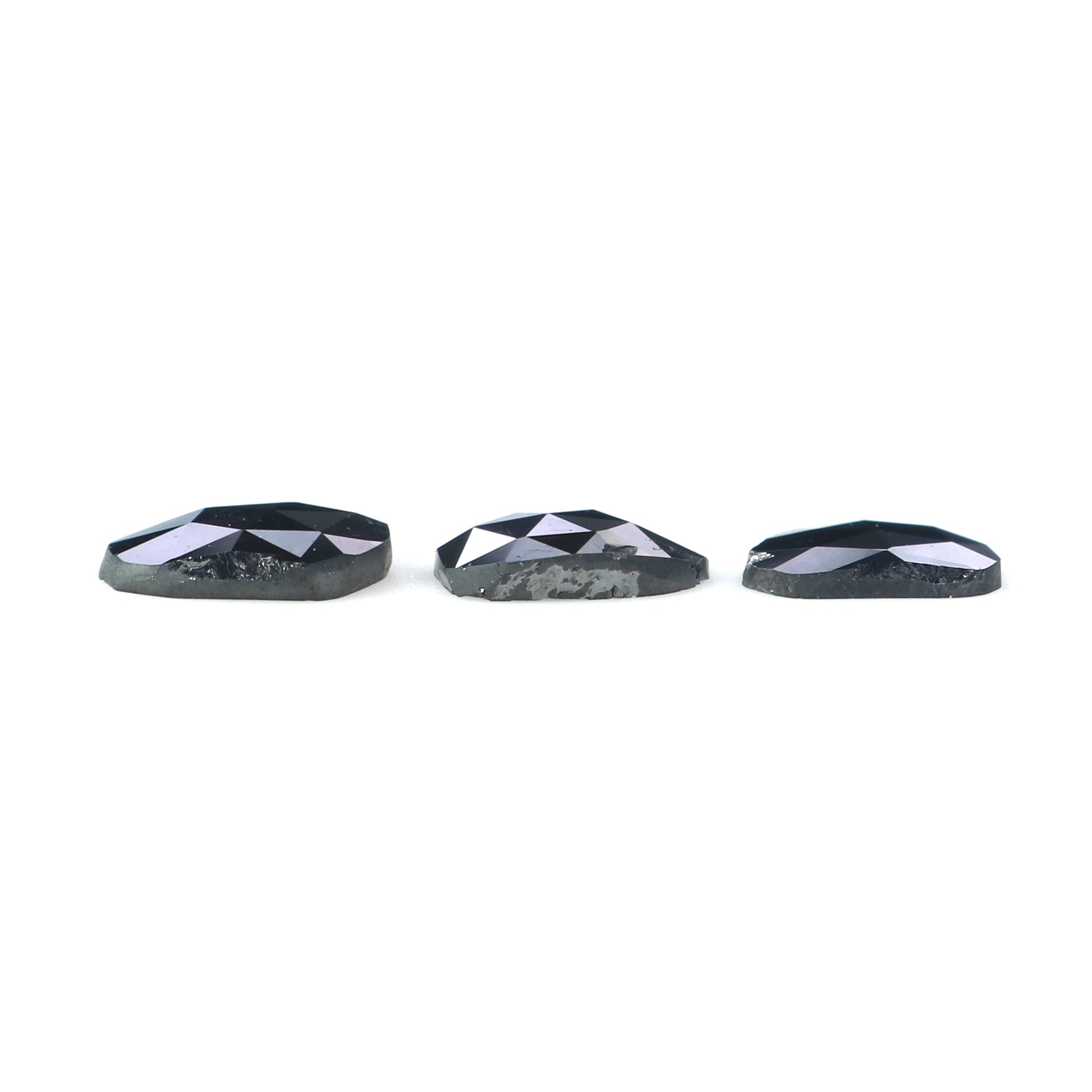 1.27 CT Natural Loose Slice Shape Diamond Black Color Slice Cut Diamond 6.65 MM Natural Loose Black Color Slice Rose Cut Diamond LQ2713