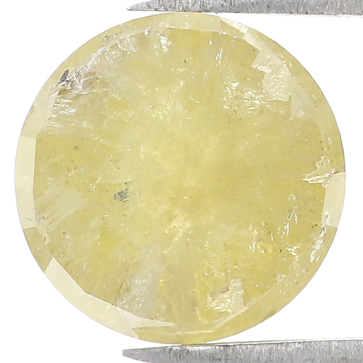 Natural Loose Round Rose Cut Yellow Color Diamond 2.01 CT 7.90 MM Rose Cut Shape Diamond L1562