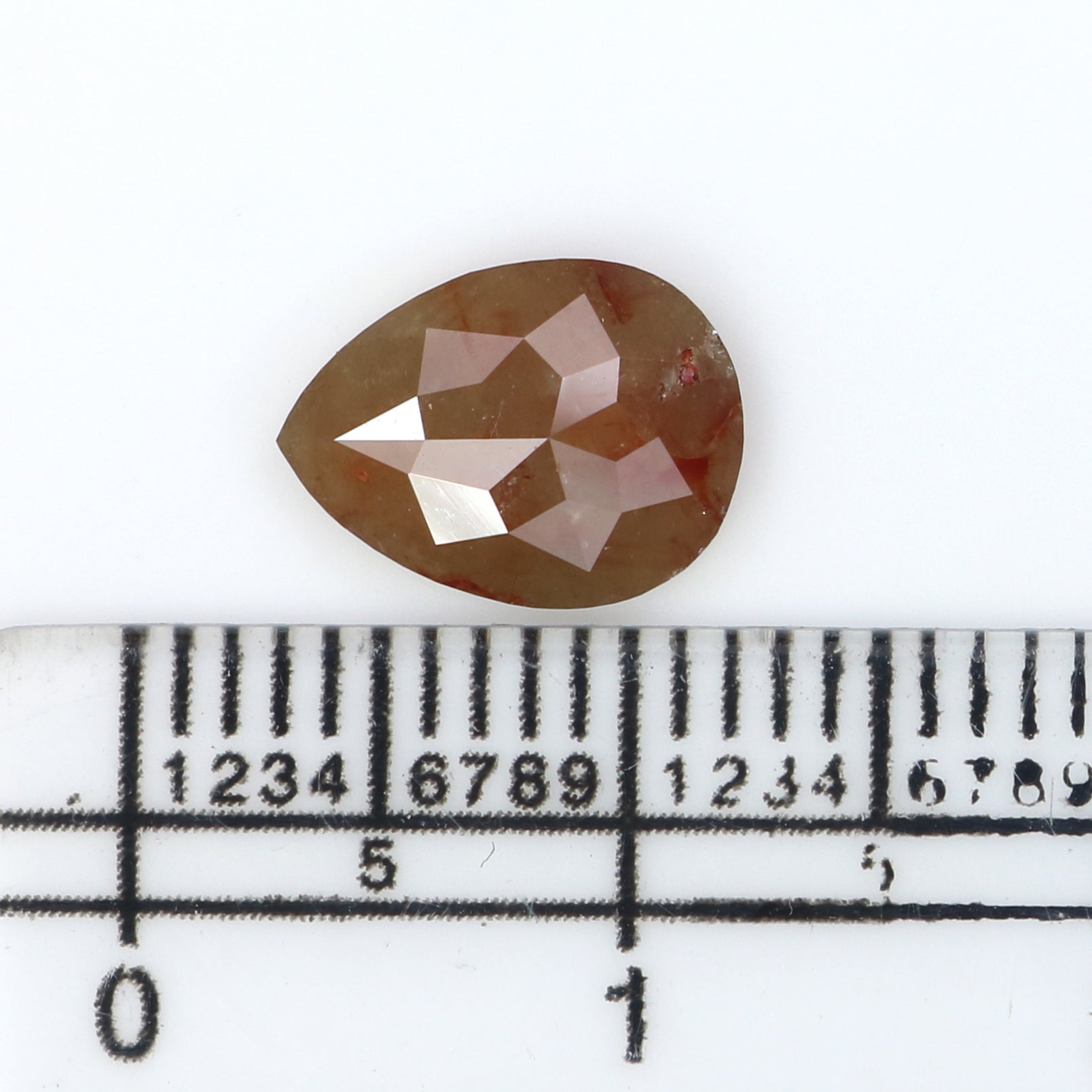 1.50 CT Natural Loose Pear Shape Diamond Yellow Color Pear Cut Diamond 9.45 MM Natural Brown Color Diamond Pear Rose Cut Diamond LQ2689