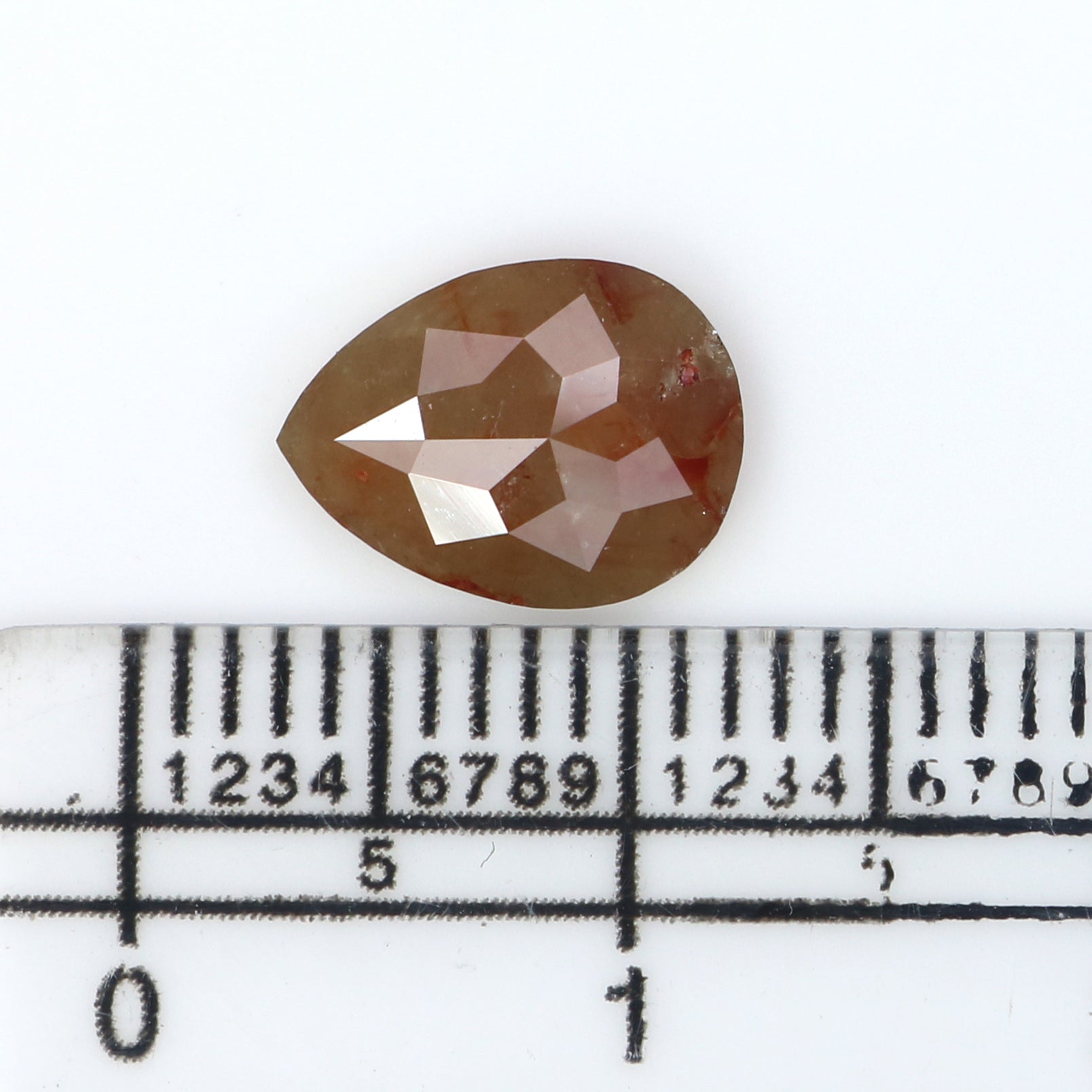 Natural Loose Pear Brown Yellow Color Diamond 1.50 CT 9.43 MM Pear Shape Rose Cut Diamond L2689