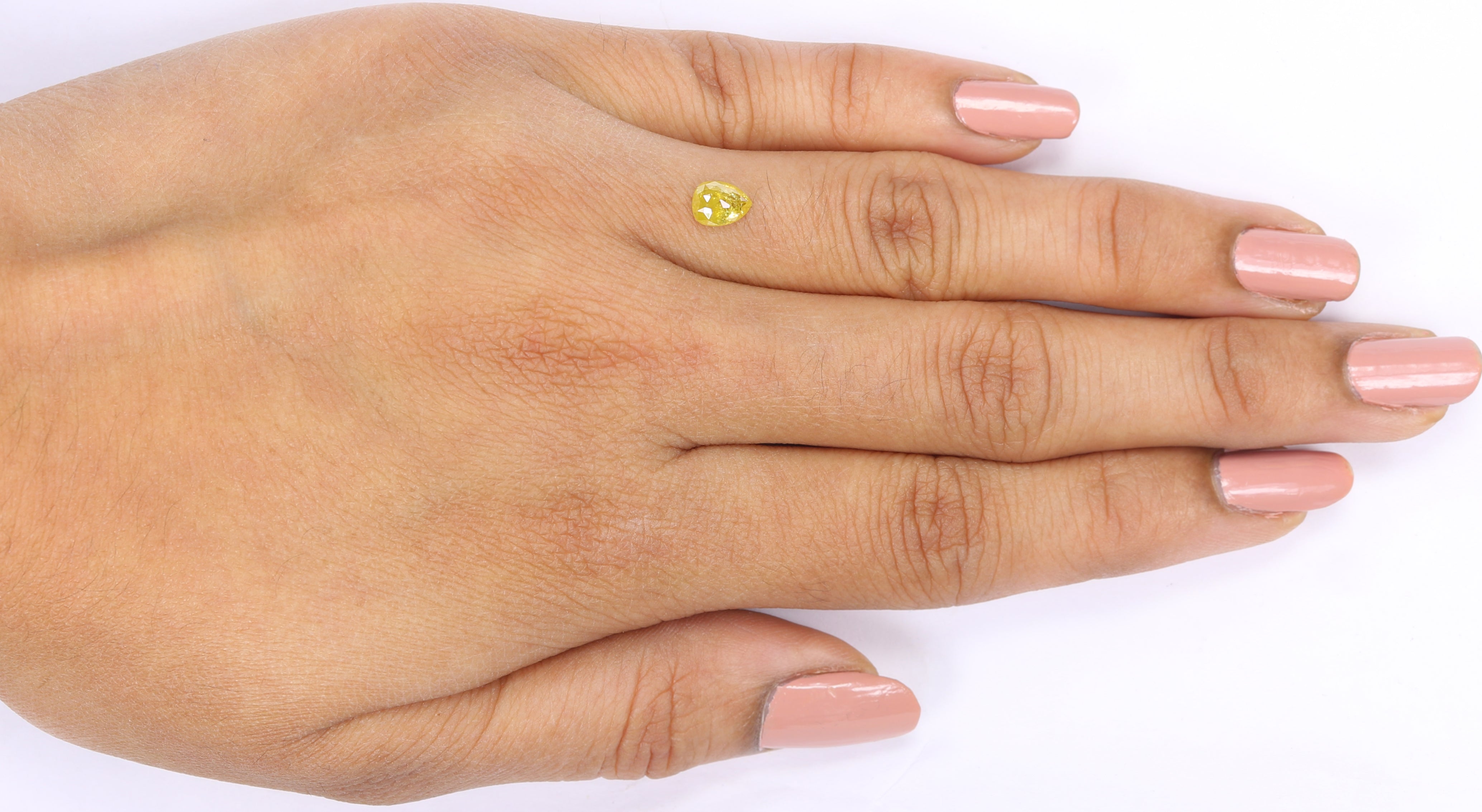 0.57 CT Natural Loose Pear Shape Diamond Yellow Color Pear Cut Diamond 5.90 MM Natural Loose Yellow Color Pear Rose Cut Diamond KQ2500