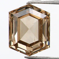 0.37 Ct Natural Loose Diamond, Hexagon Diamond, Brown Diamond, Polished Diamond, Rustic Diamond, Color Diamond, Rose Cut Diamond, L717