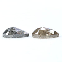 Natural Loose Pear Salt And Pepper Diamond Black Grey Color 1.02 CT 6.30 MM Pear Shape Rose Cut Diamond L2082