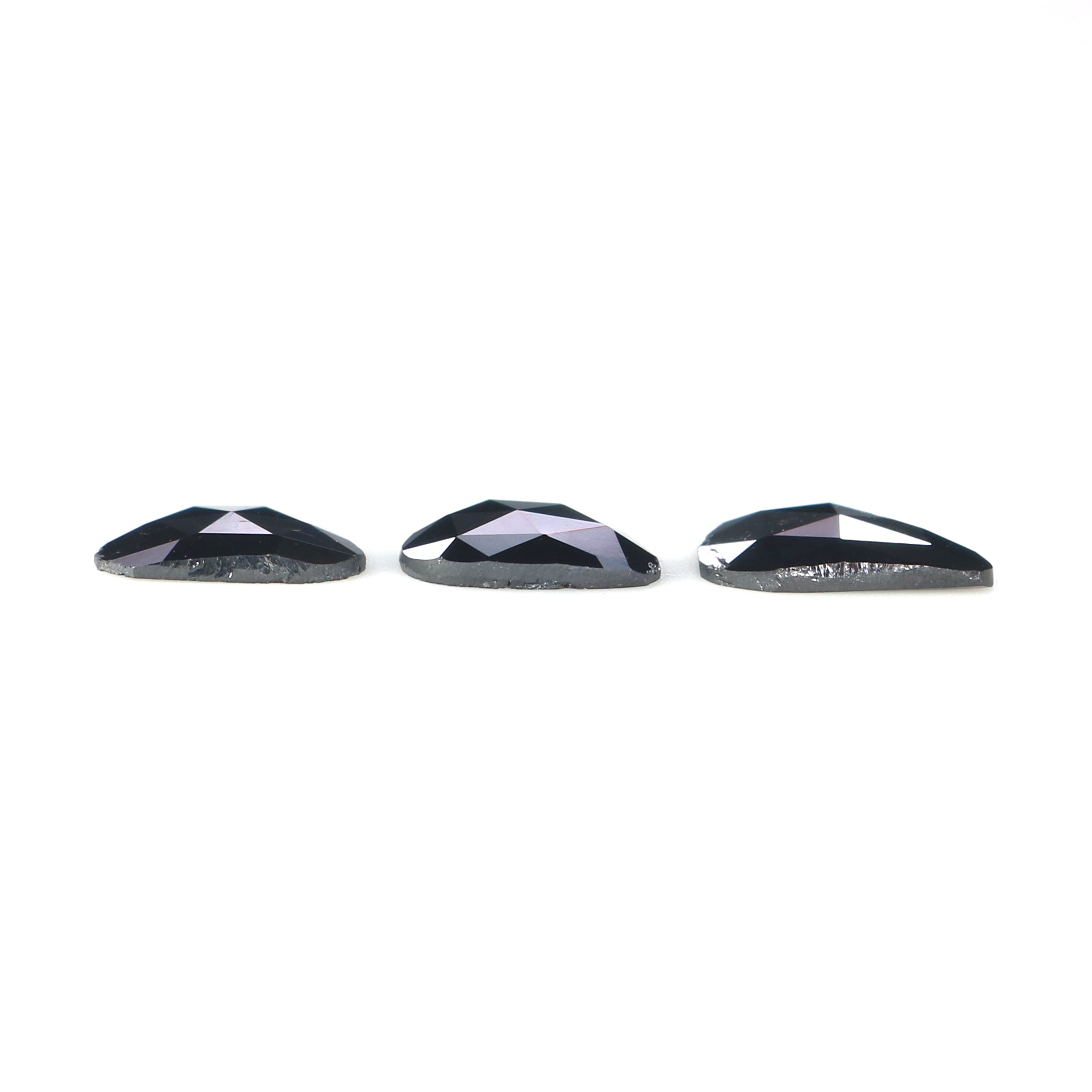 1.05 CT Natural Loose Slice Shape Diamond Black Color Slice Cut Diamond 6.85 MM Natural Loose Black Color Slice Rose Cut Diamond KQ2628