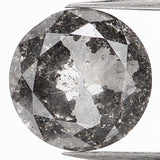 1.70 Ct Natural Loose Diamond, Round Rose Cut Diamond, Salt and Pepper Diamond, Black Diamond, Gray Diamond, Rose Cut Diamond KDL882