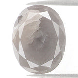 Natural Loose Oval Salt And Pepper Diamond Grey Color 3.07 CT 9.85 MM Oval  Rose Cut Shape Diamond KDL1094
