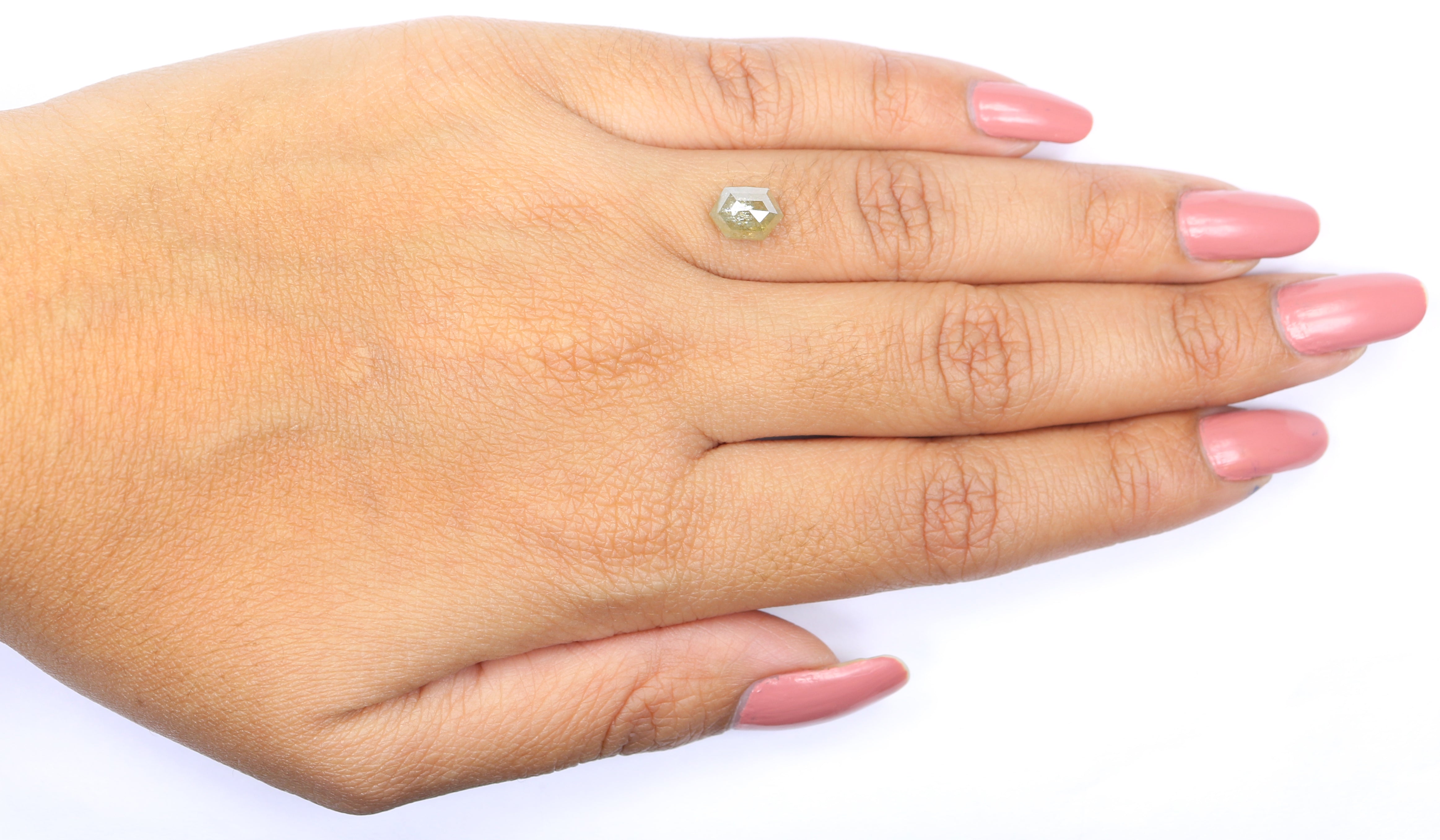 1.51 CT Natural Loose Hexagon Shape Diamond Yellow Color Hexagon Cut Diamond 7.80 MM Natural Grey Hexagon Color Rose Cut Diamond KQ1613