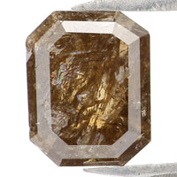 Natural Loose Emerald Diamond Brown Color 1.66 CT 7.90 MM Emerald Shape Rose Cut Diamond L7671