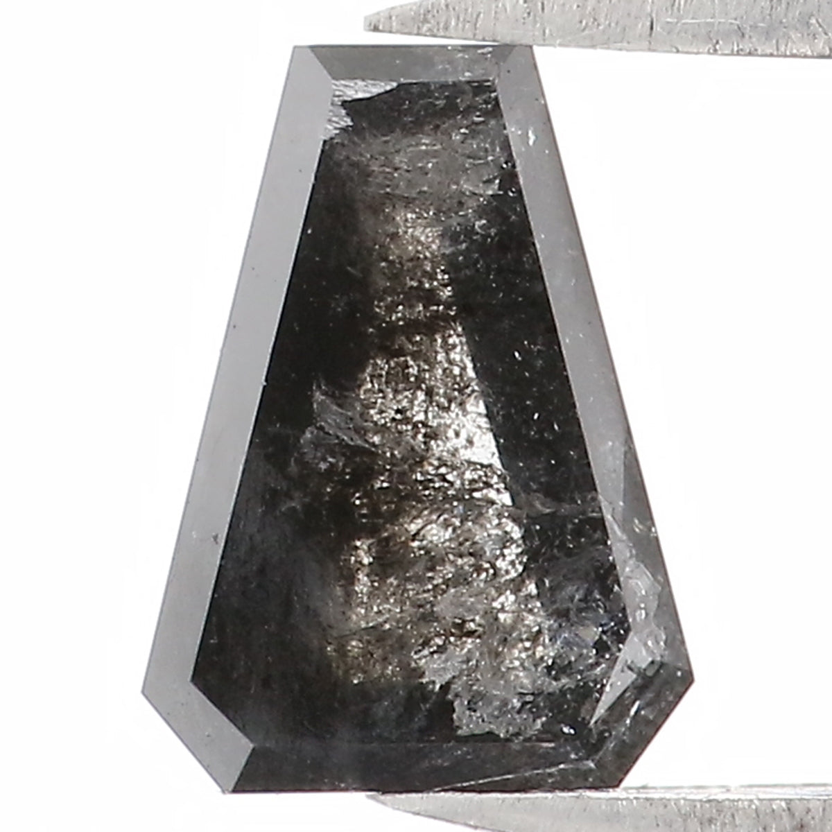 0.73 CT Natural Loose Coffin Shape Diamond Salt And Pepper Coffin Shape Diamond 7.15 MM Black Grey Color Coffin Rose Cut Diamond QL1297