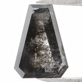 Natural Loose Coffin Salt And Pepper Diamond Black Grey Color 0.73 CT 7.15 MM Coffin Shape Rose Cut Diamond KDL1297