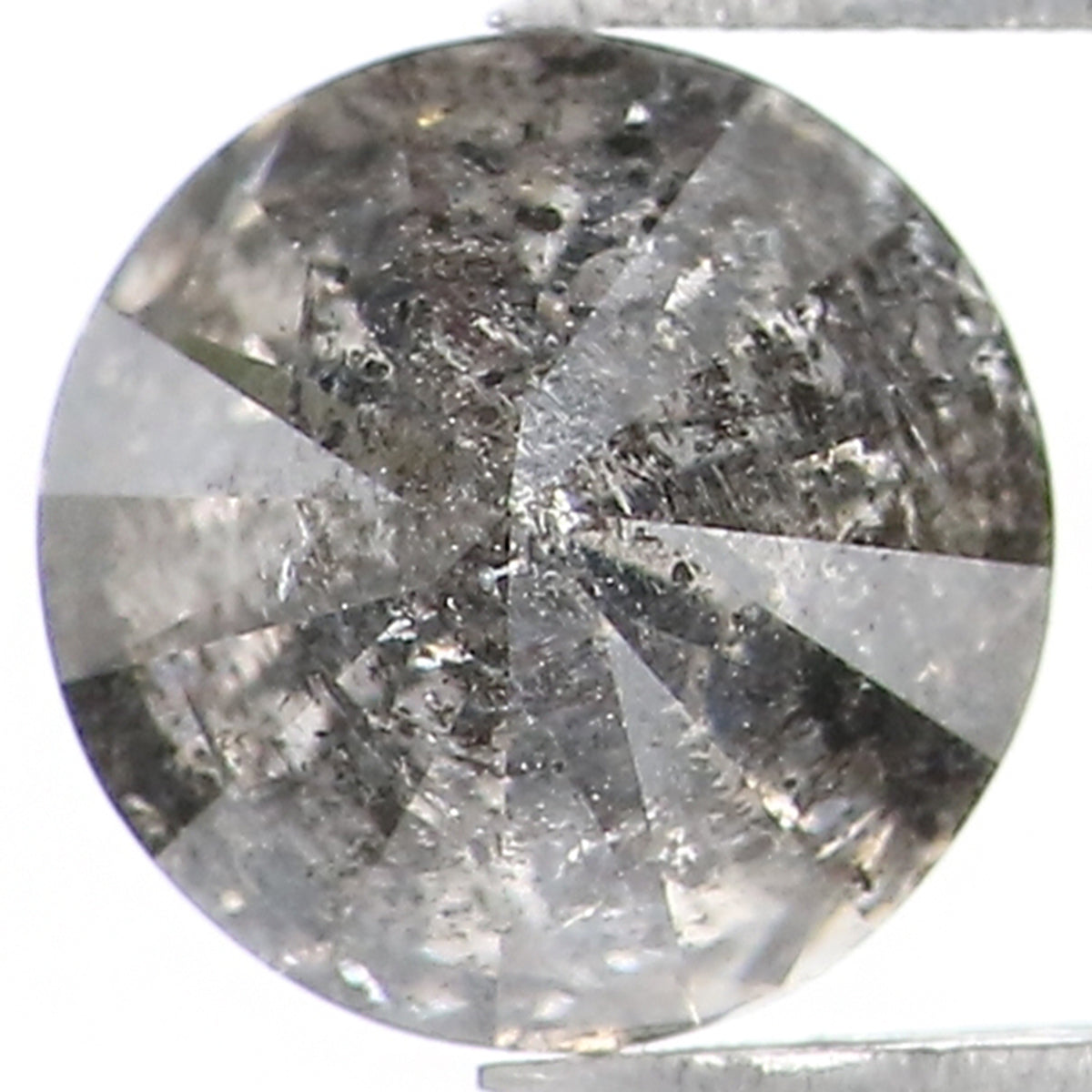 Natural Loose Round Salt And Pepper Diamond Black Grey Color 0.82 CT 5.70 MM Round Brilliant Cut Diamond L1464