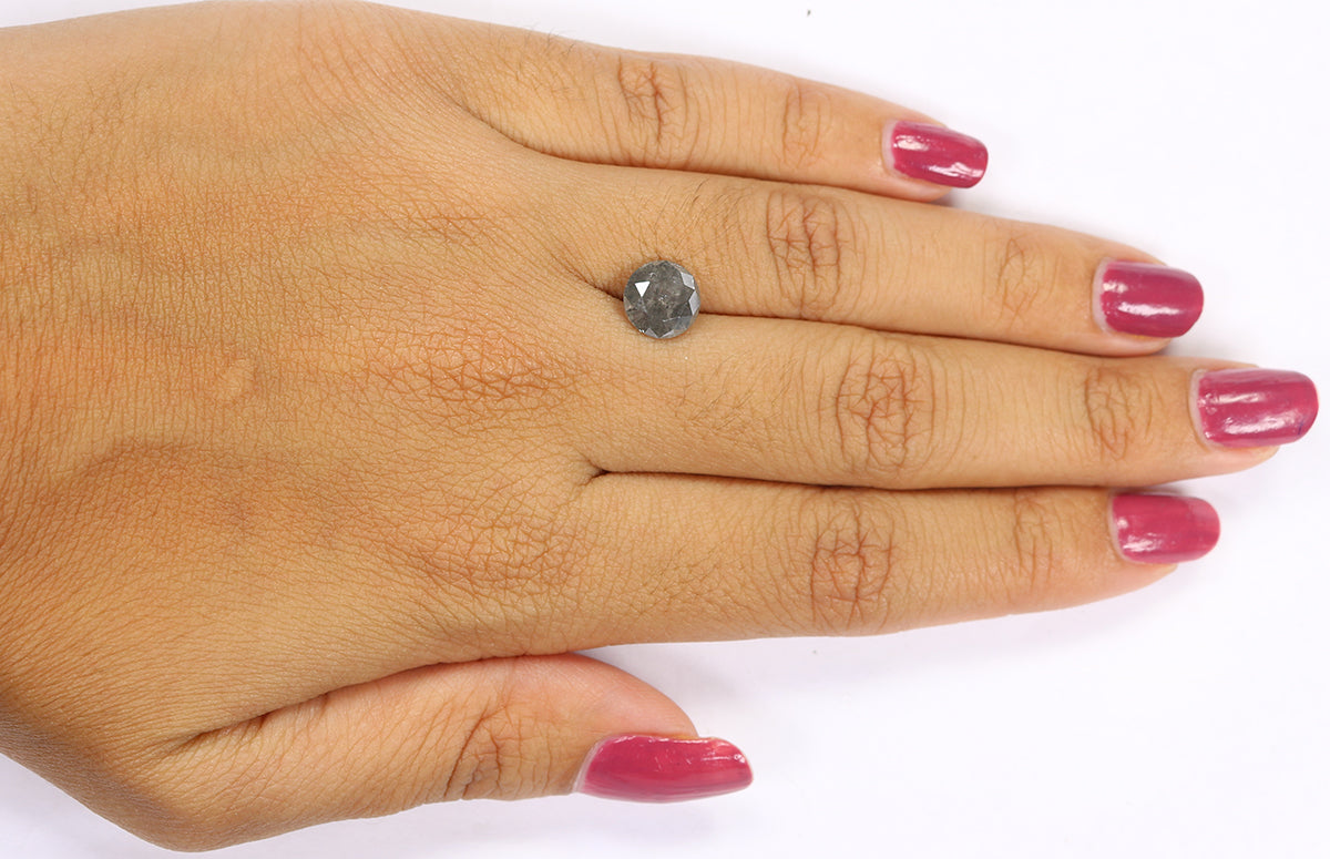 2.14 CT Natural Loose Round Shape Diamond Salt And Pepper Round Cut Diamond 7.90 MM Natural Grey Color Round Brilliant Cut Diamond LQ8237