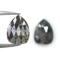 Natural Loose Pear Pair Diamond Grey Color 3.11 CT 9.20 MM Pear Shape Rose Cut Diamond L6894